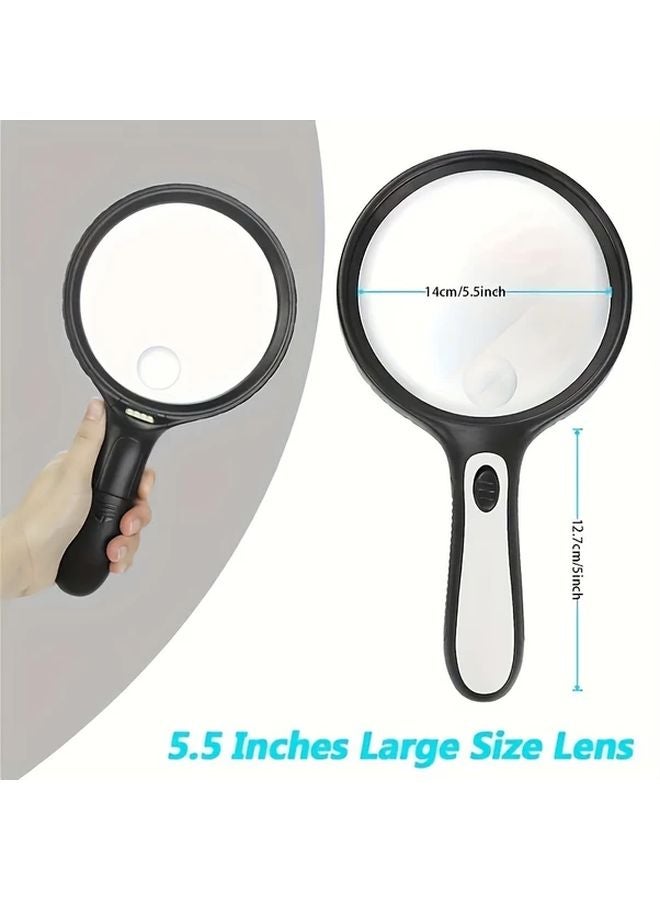 S4986E عدسة مكبرة مع ضوء LED للقراءة، عدسة كبيرة محمولة لكبار السن - Image 2